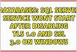 Sql server service wont start after disabling TLS 1.0 and SSL 3.0